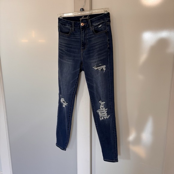 Afluck Women's Distressed Denim Stretch Blue‎ Jeans Women's Size 6 Cotton Blend - Picture 3 of 6